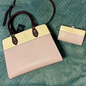 Kate Spade Madison Colorblock Saffiano Leather Crossbody and wallet